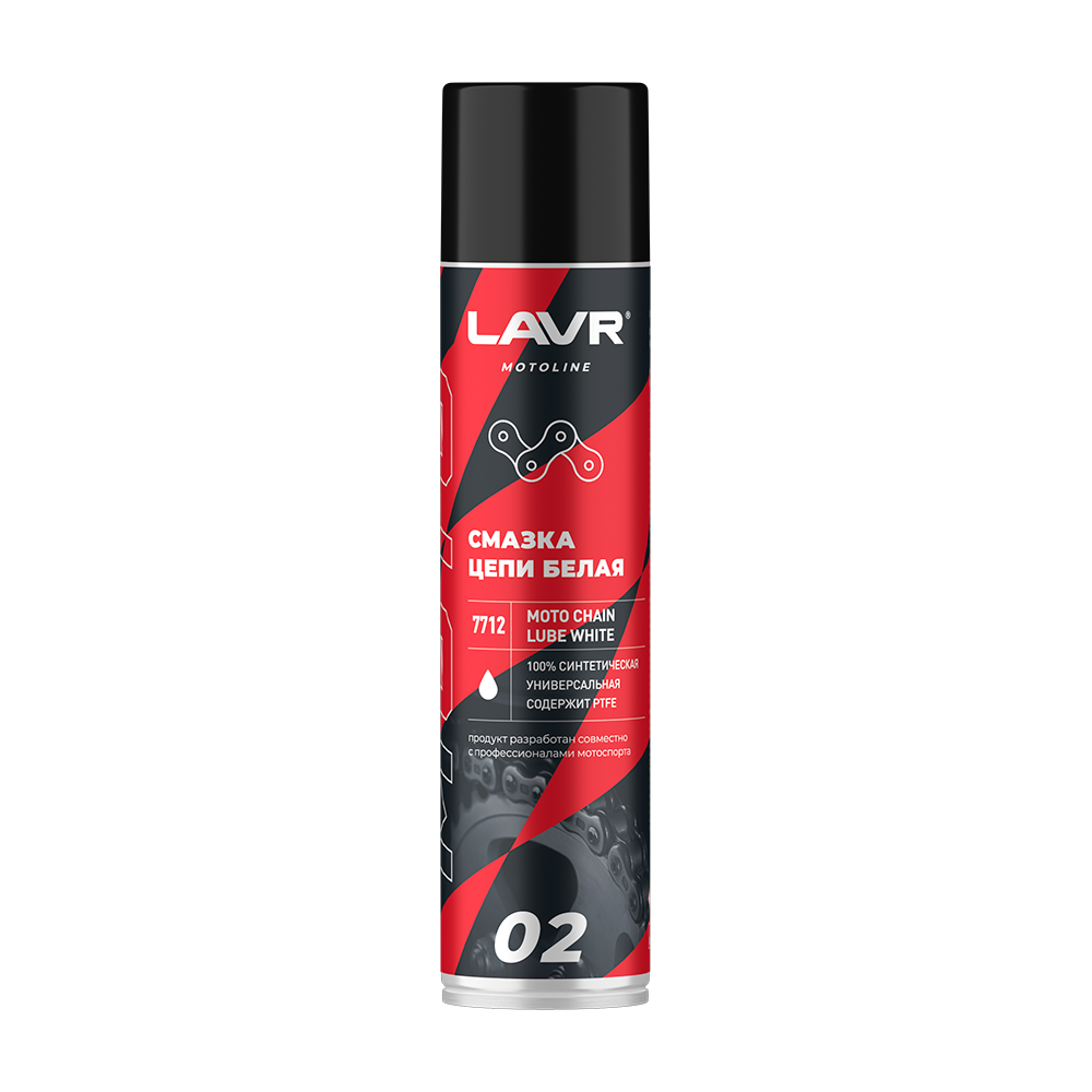 Ln7712 Смазка цепи Белая LAVR MOTO 400 мл.