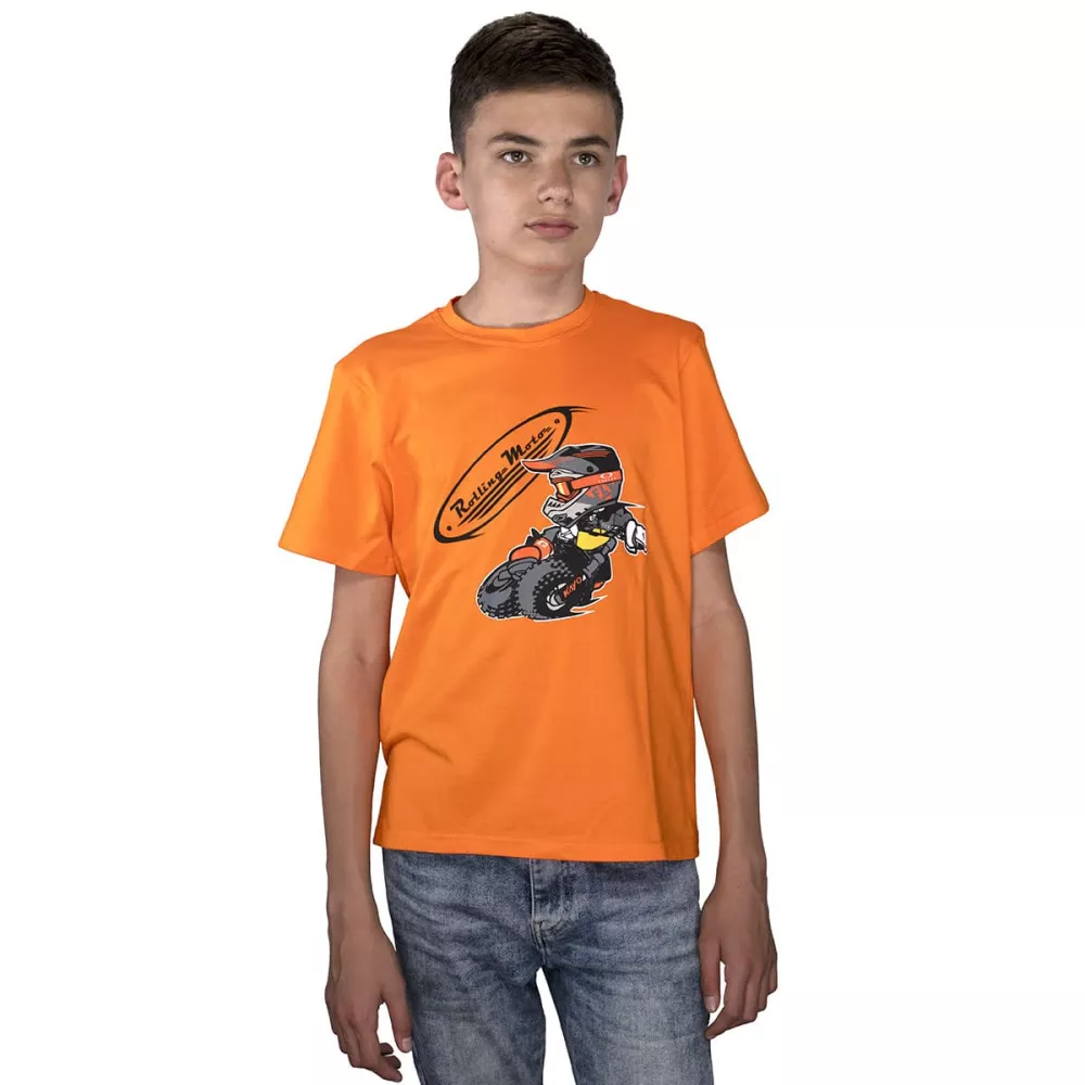 6430474-931-5024 Футболка Rolling Moto Kids, ц. оранжевый 140 см.