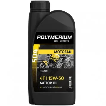 03428 Масло POLYMERIUM MOTOFAN 504 15W-50 4T 1L