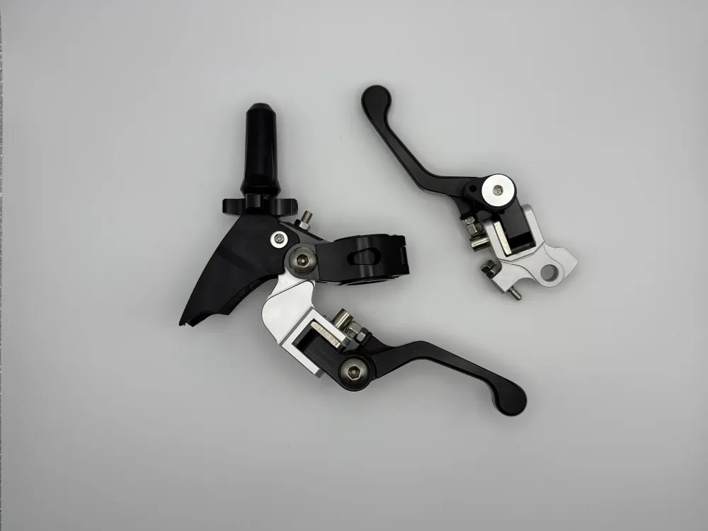 Комплект рычагов сцепление и тормоза (неломайки) CNC 360град ТИП 2 ц. Черный	