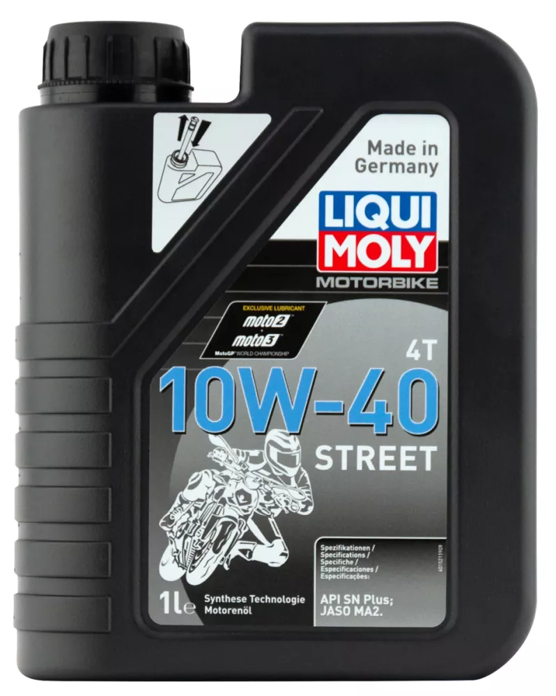1521 LiquiMoly HC-Синт. мот. масло д.4-т. мотоц. Motorbike 4T Street 10W-40 SN Plus MA2 (1 л)