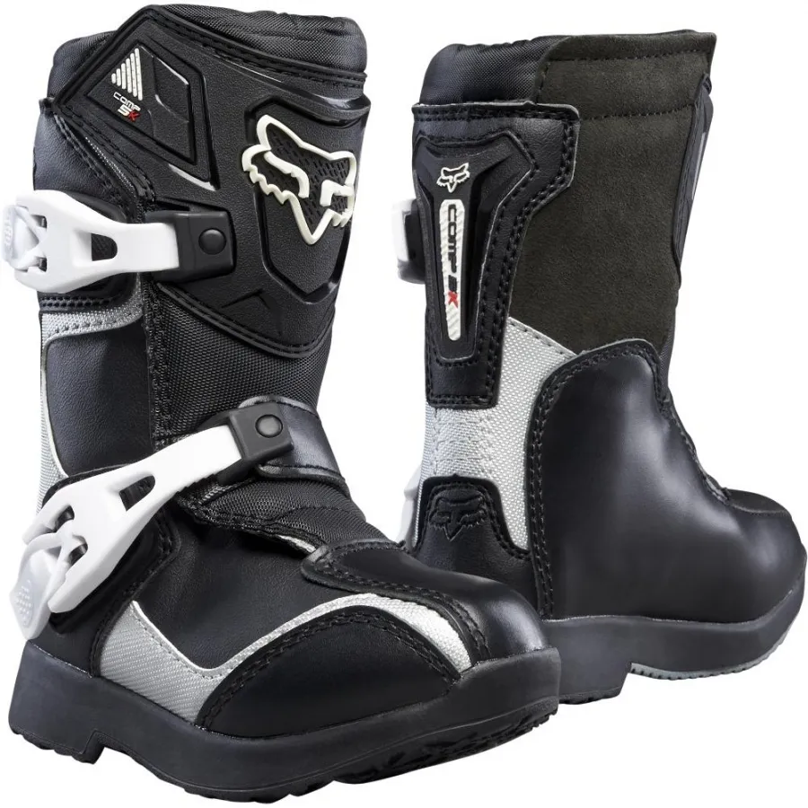Мотоботы детские Fox Comp 5  Pee Wee Boys Boots 10 черно/серебристые 