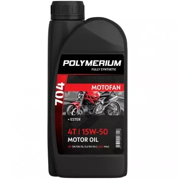 03442 Масло POLYMERIUM MOTOFAN 704 15W-50 4T 1L