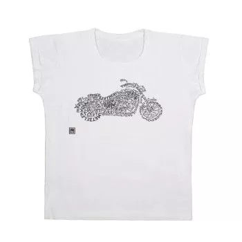 Футболка Motofox женская с мотоциклом, цвет Белый, размер L