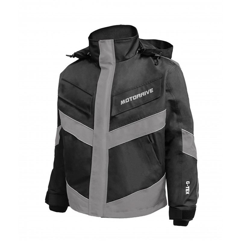Куртка серая (р-р XXL) с защитой, материал мембрана, Motoraive