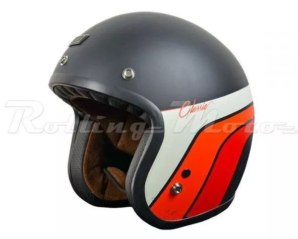 020035-823-4694 Шлем открытый 3/4 (р-р M) Origine Primo Classic (черный/белый/красный матовый)