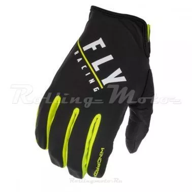 140126-939-1320 Перчатки FLY RACING WINDPROOF LITE (p-p 11) черный/Hi-Vis желтый